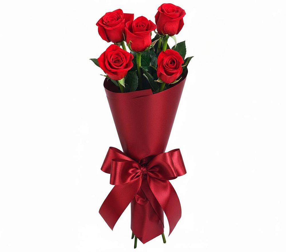Букет 5 Красных роз Эдлесс Лав в Нелидово