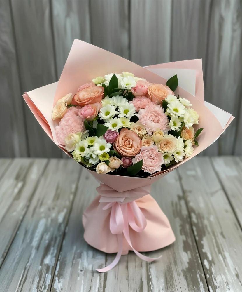 Букет цветов из: Гвоздики, Розы и Хризантемы в Нелидово