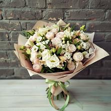 Букет цветов из:  Альстромерии, Розы и Хризантемы в Нелидово