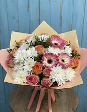 Букет цветов из:  Розы, Герберы и Хризантемы #REPLACE_PRED# Нелидово