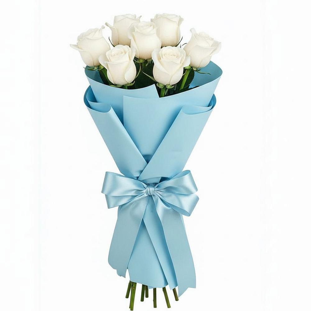 Букет 7 белых роз Проуд в Нелидово