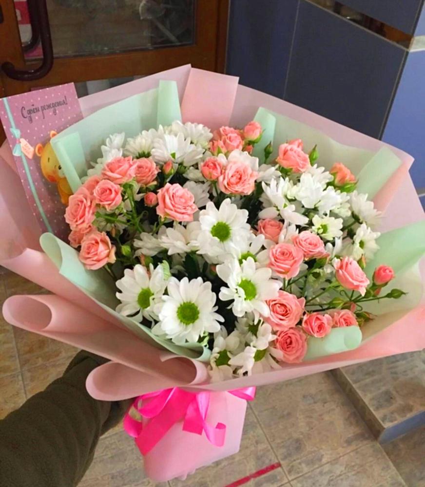 Букет цветов из: Розы и Хризантемы в Нелидово