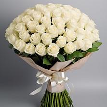 Букет 101 беля роза Белоснежка в Нелидово