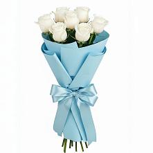 Букет 7 белых роз Проуд в Нелидово