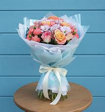 Букет цветов из:  Хризантемы и Розы в Нелидово