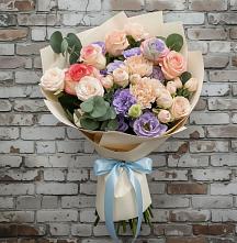 Букет цветов из:  Розы, Лизиантусы и Гвоздики #REPLACE_PRED# Нелидово